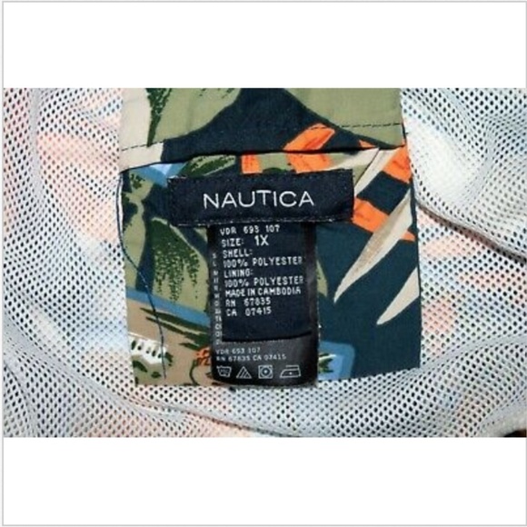 Nautica Men's Swim Trunks Shorts Swimwear Tropical Floral Hawaiian Size 1X - Picture 5 of 5